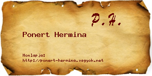 Ponert Hermina névjegykártya